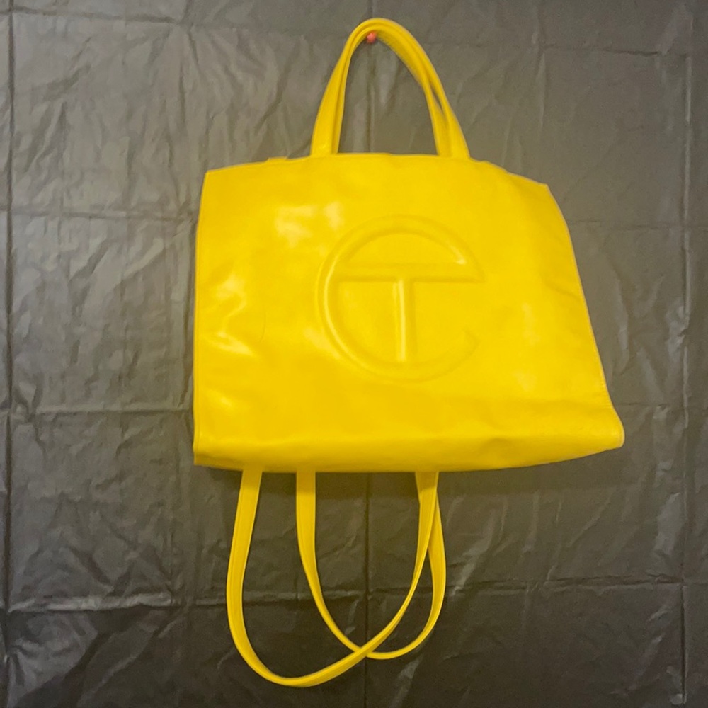Yellow Telfar shopping bag